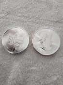 2 1 oz Canadian Maple Leaf Coins