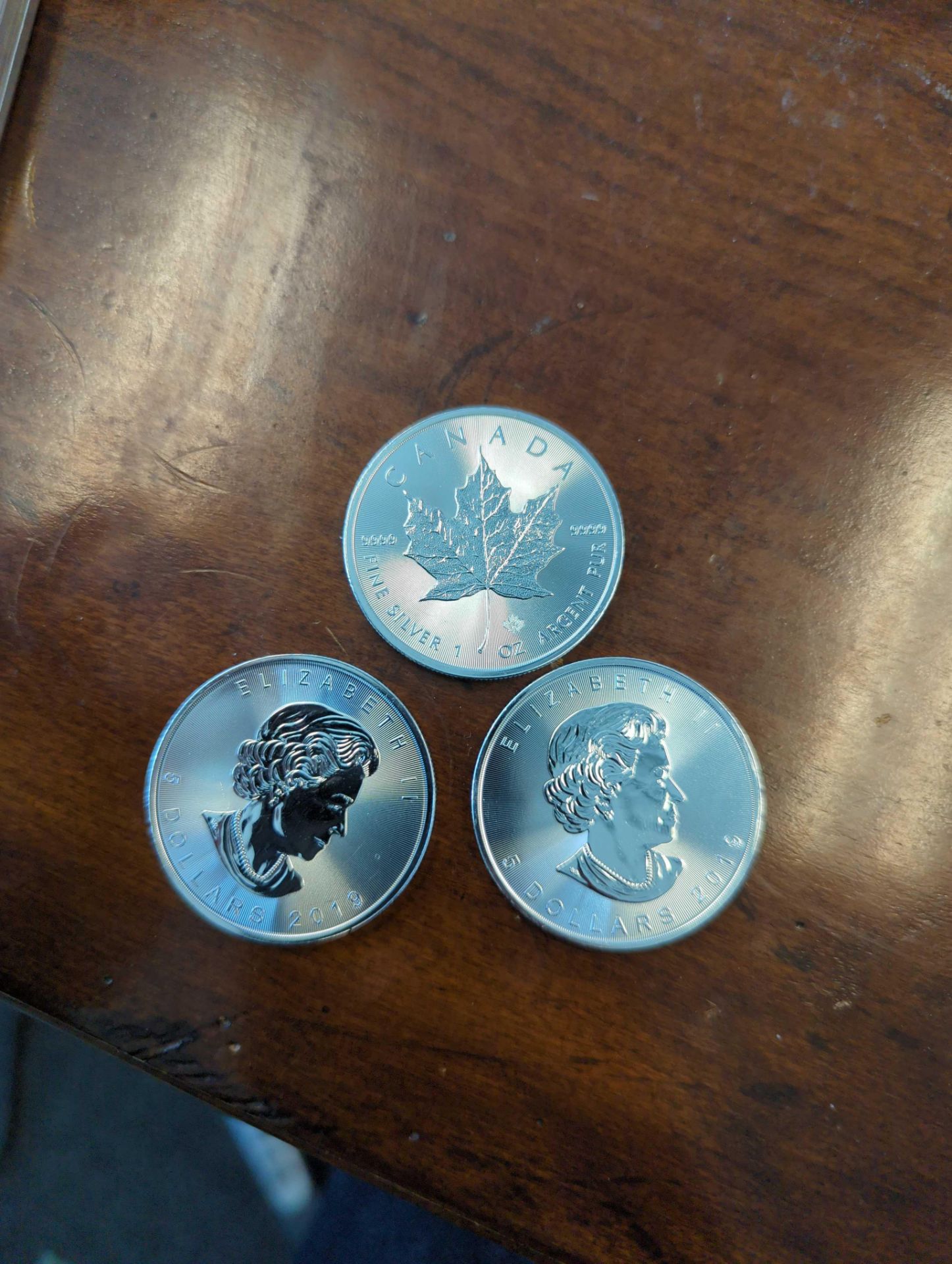 3 Canada Maple Leaf Silver Coins - Image 2 of 2