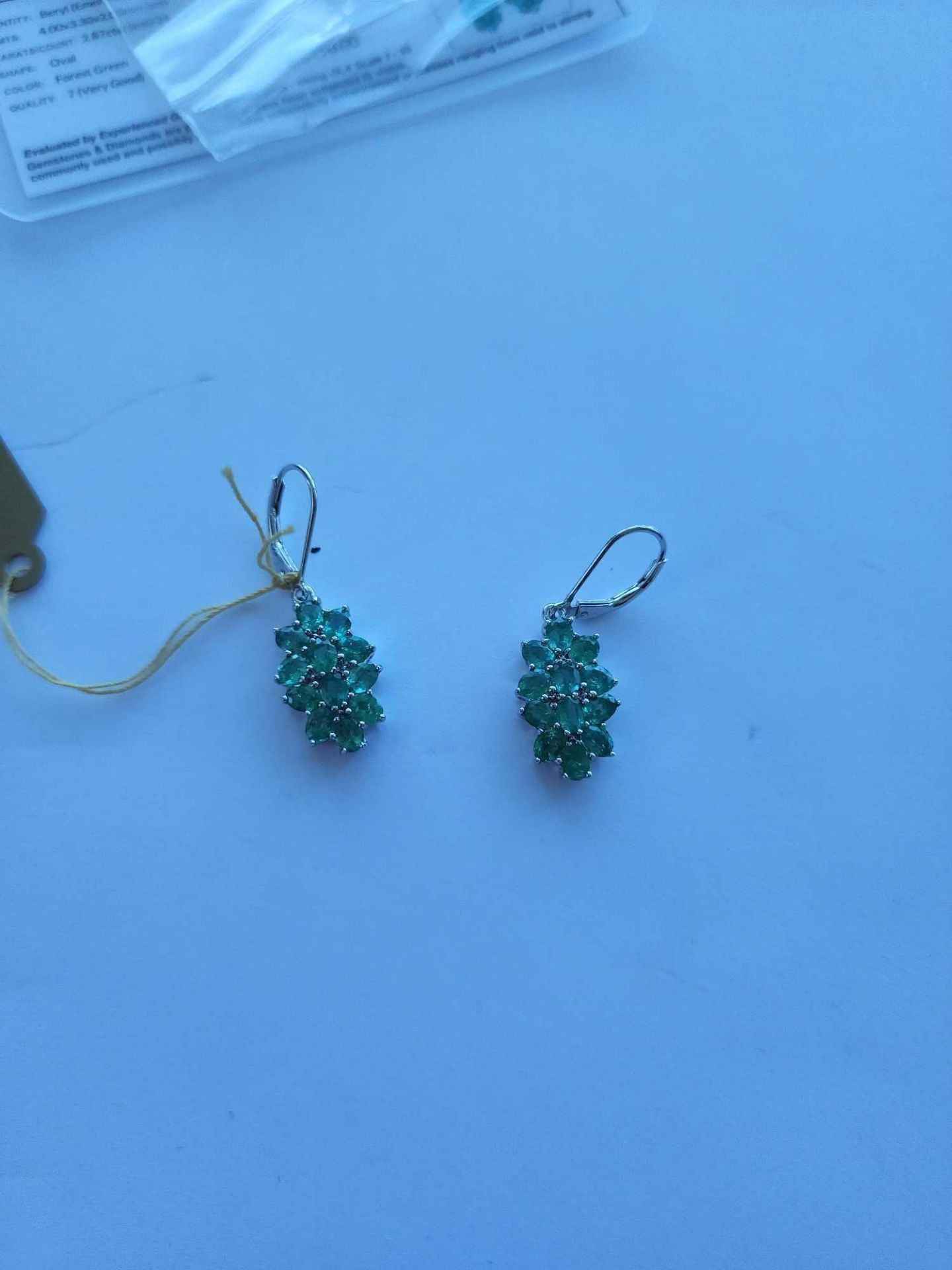 Beryl (Emerald) Earrings 2.87 ctw - Image 3 of 4
