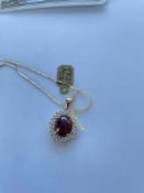 Ruby & Topaz Necklace- Ruby 11.31 cts/ Colorless Topaz 2.25cts