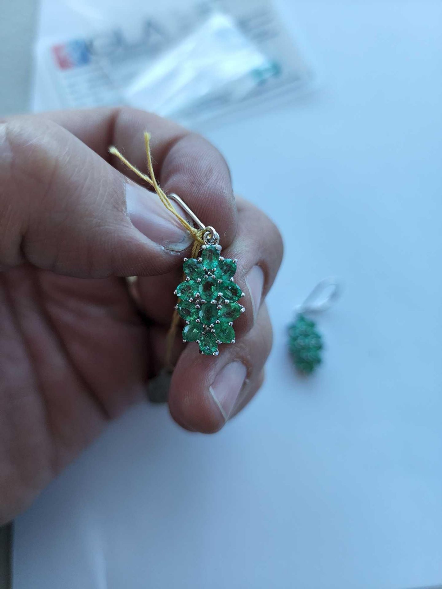 Beryl (Emerald) Earrings 2.87 ctw - Image 2 of 4