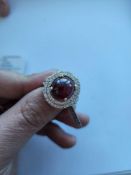 Cabochon Ruby Ring in Gold over silver/yellow 14 cts