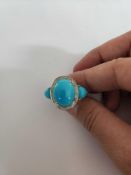 White Gold Turquoise and Diamond Ring