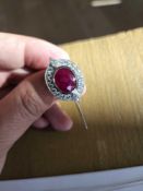 Platinum Ruby and Diamond Ring