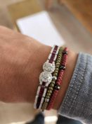 Oscar Friedman 18K White Gold Diamond and Ruby Bracelet