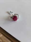 Platinum Ruby and Diamond Ring