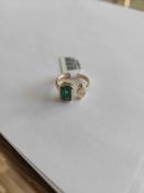14KT Yellow Gold Diamond and Emerald Ring