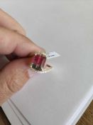 14KT Yellow Gold Diamond and Tourmaline Ring