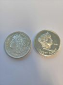 2 misc vintage silver coins