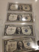 4 1957 Silver Certificates