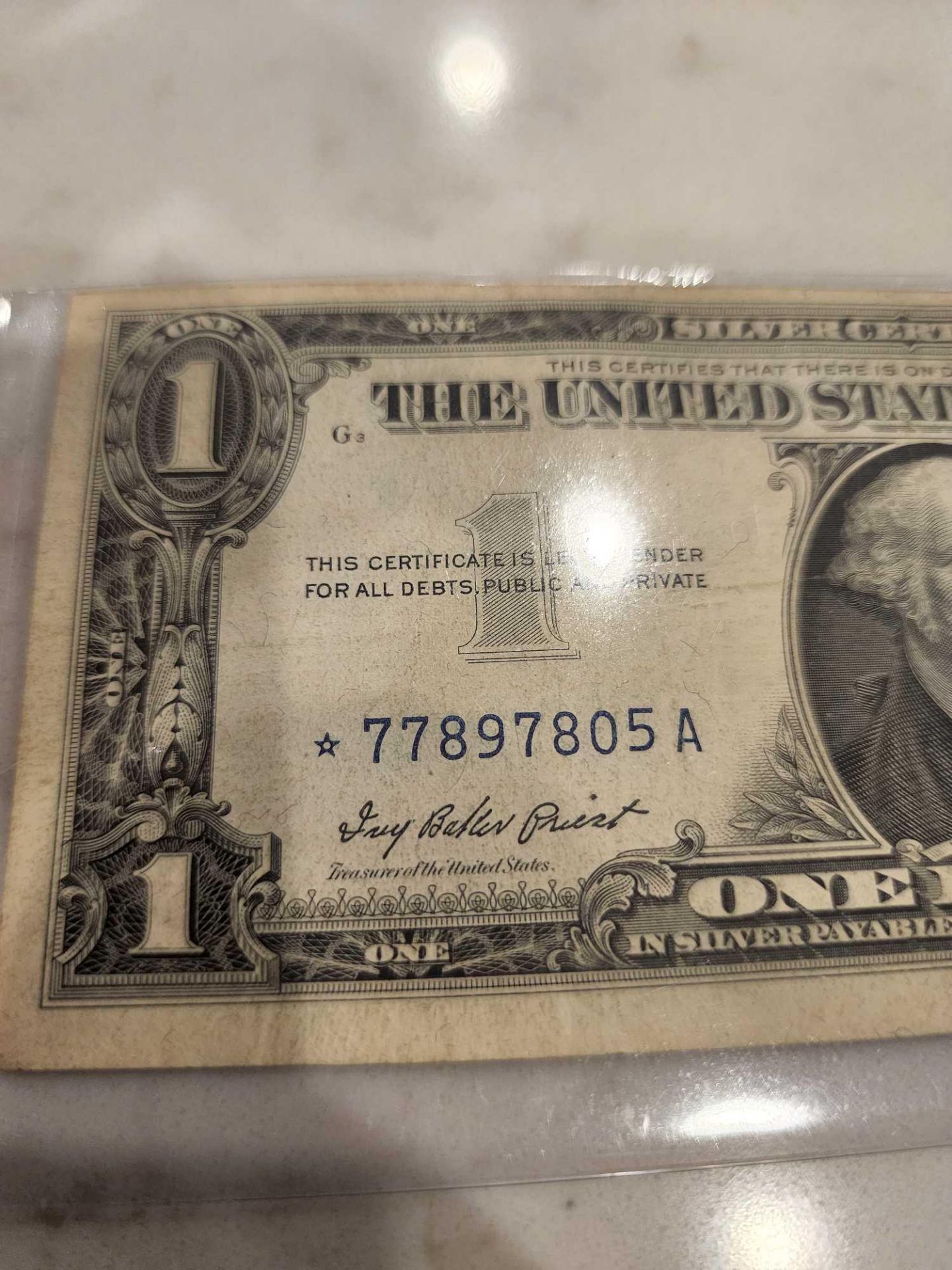 1957 Silver Certificate witih Rare Star Serial Number - Image 2 of 4