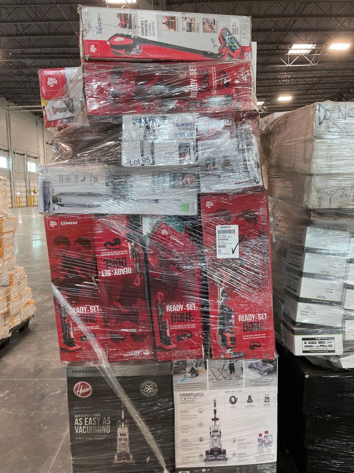 pallet of Hoover professional vacuums dirt devil Express and dirt devil reach vacuums