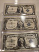 3 1957 Silver Certificates