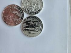 3 Coin Silver Set, Robin Hood, Maid Marian, Little John 3 oz Silver