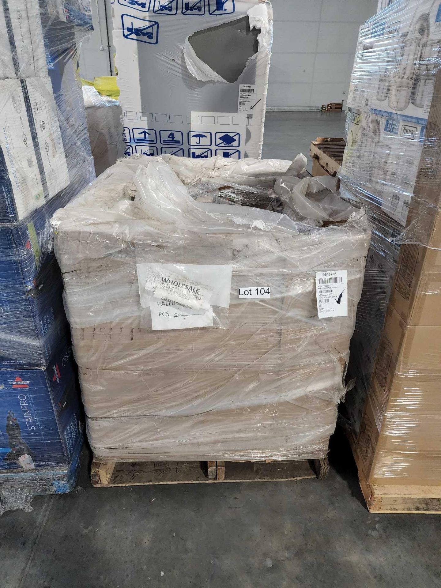 pallet of TV wall mounts and other items