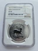 2017 50th anniversary silver Krugerrand graded