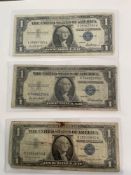 Three silver certificates 1-1935/ 2-1957