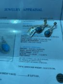 14k White Gold Custom made Lady's Diamond & Turquoise Earrings Gemstone 11.82/ Diamonds 1.75 ct need