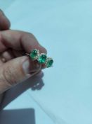 Lady's Emerald & Diamond Ring 14kt Yellow Gold