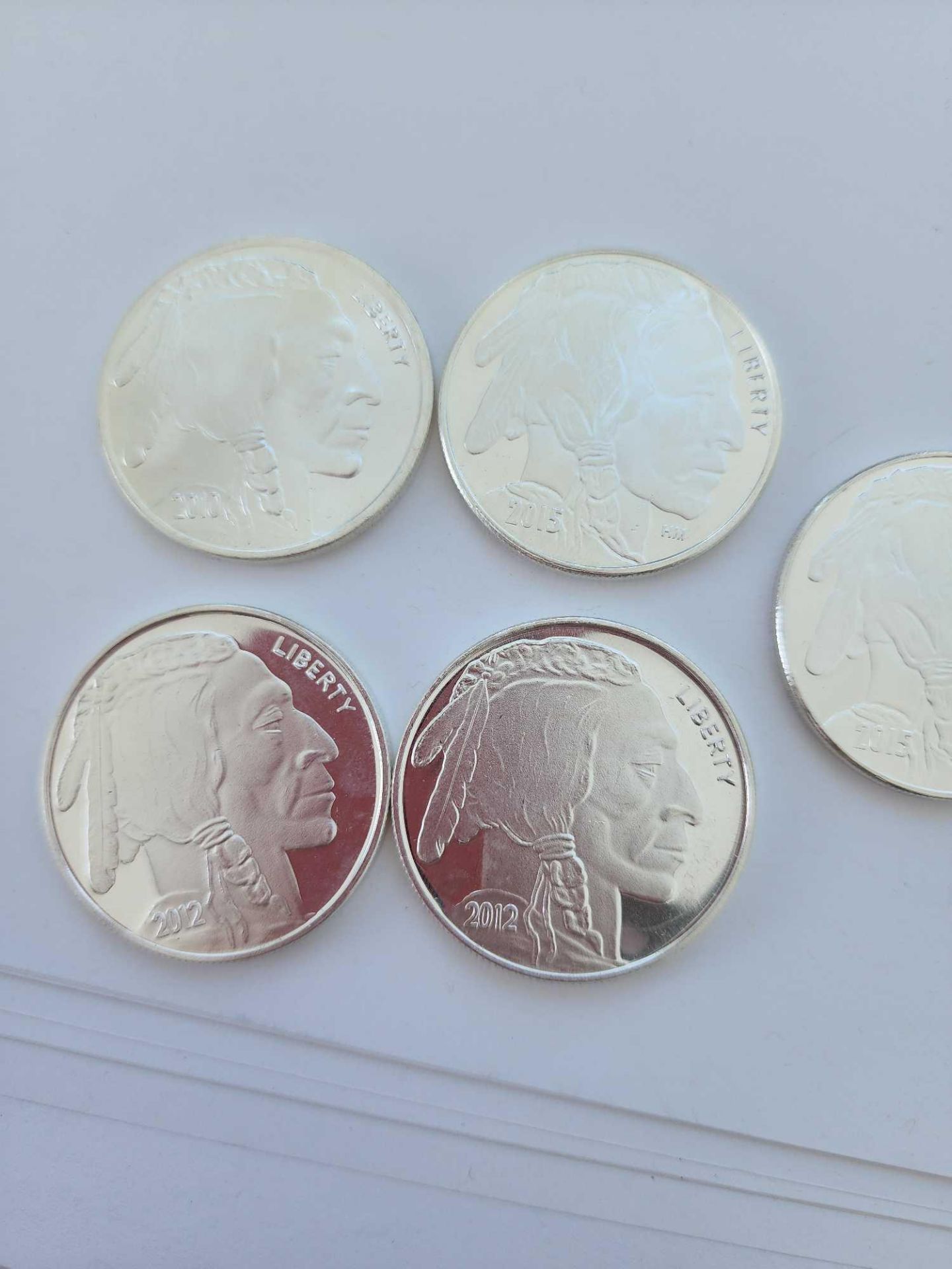 5 1 oz Buffalo Coins silver coins