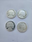 4 1 oz Buffalo Style Silver Coins