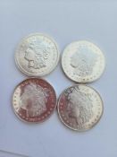 4 1 oz Morgan Style silver coins