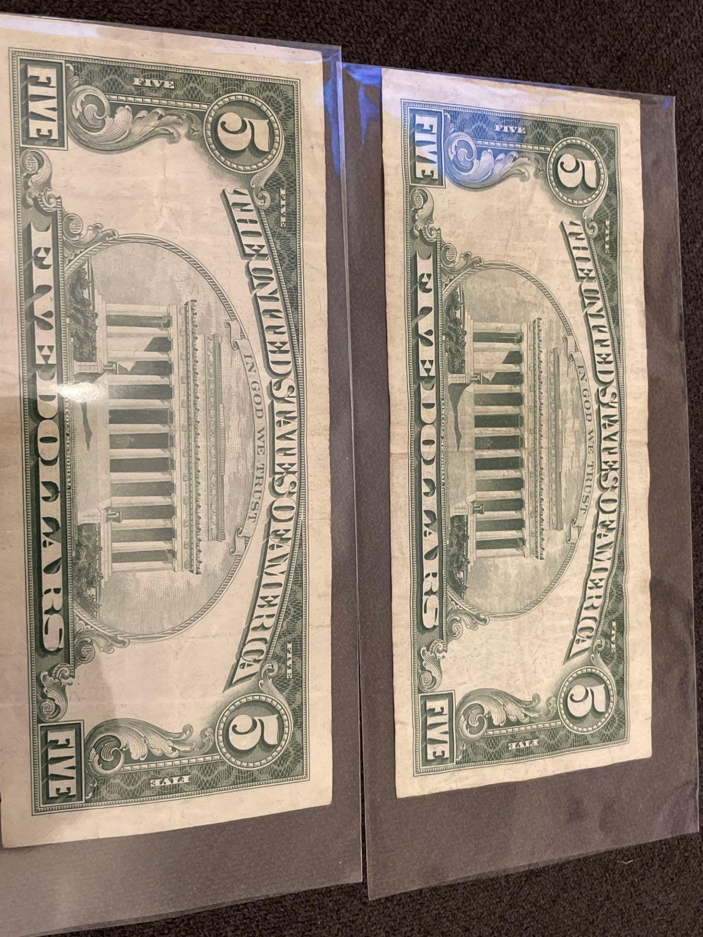 Two red seal $5 dollar bills 1963 - Image 3 of 3