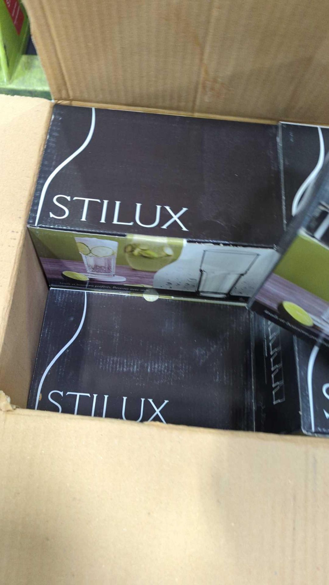 Stilux 6 glass sets. approximately 8 sets of 6 per brown box. - Image 5 of 9