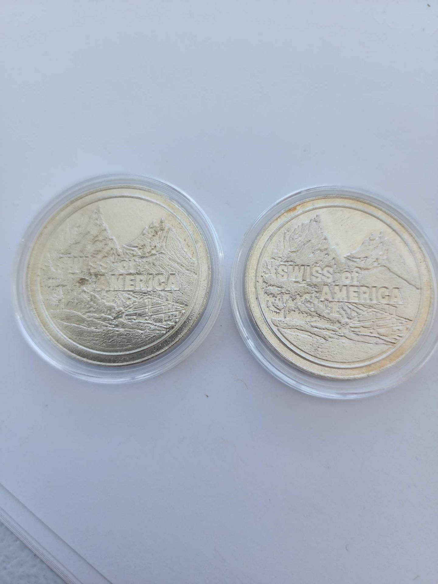 2 Swiss of America Silver Coins