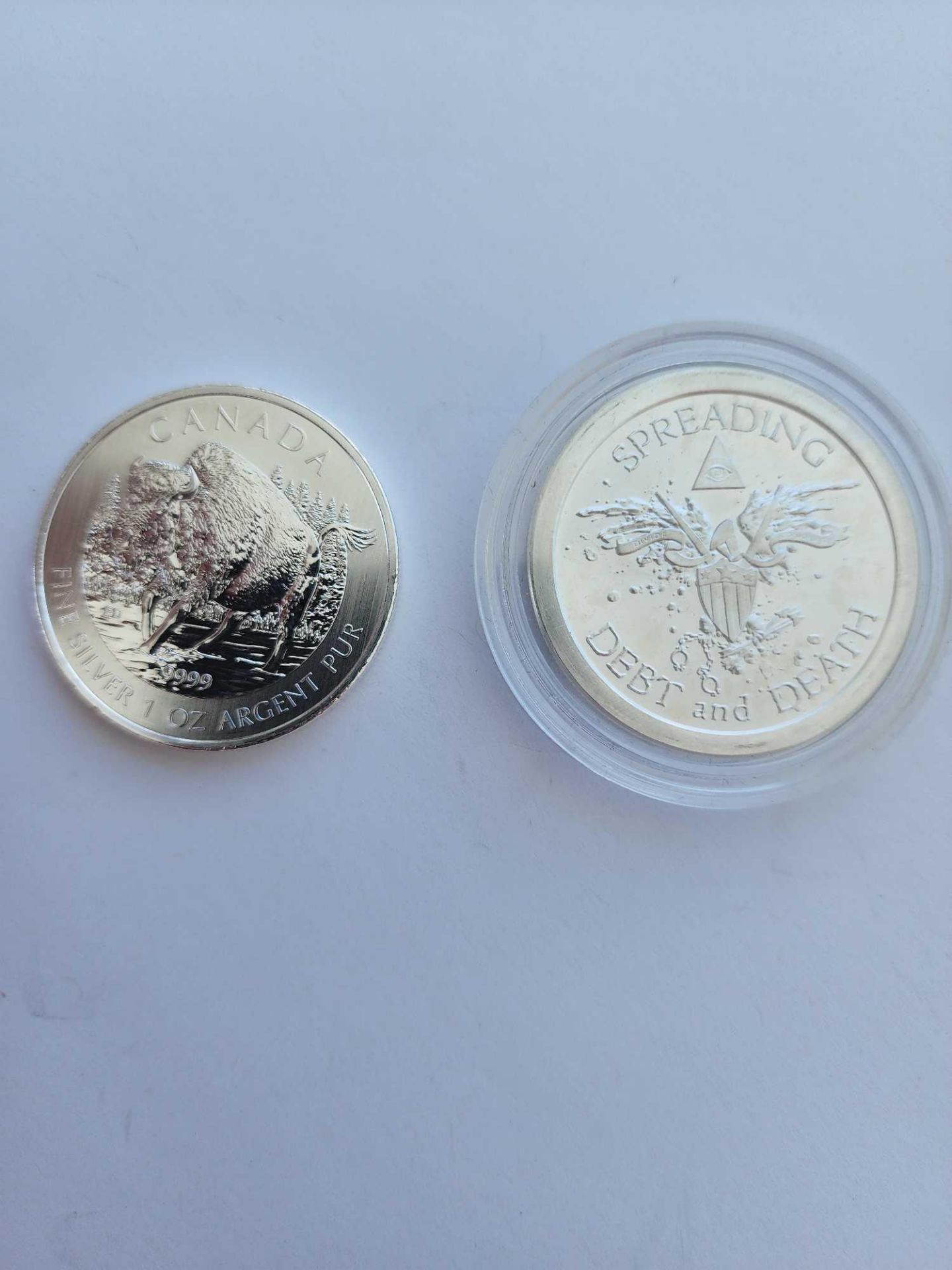 Silver Shield and Bison Silver Coin
