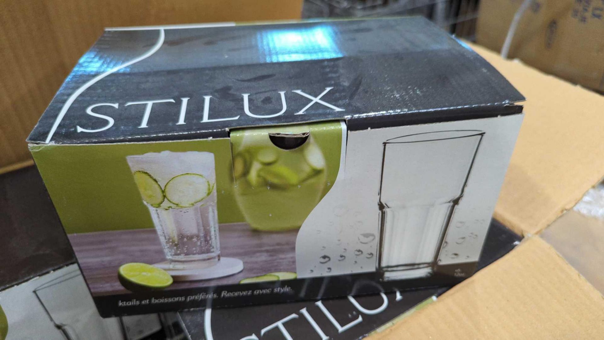 Stilux 6 glass sets. approximately 8 sets of 6 per brown box. - Image 3 of 9