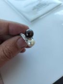 Akoya Cultured Pearls and Diamond Ring