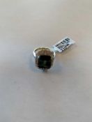 14KT yellow gold custom made diamond and tourmaline ring