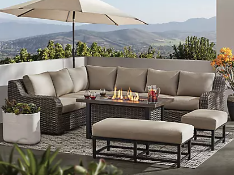 Athena collection 7pc sectional with fire pit