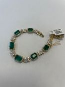 18k Gold & Emerald & Diamond Bracelet Oscar Friedman designer bracelet mounted with 6 emeralds 13.03