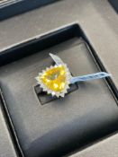14K Yellow Gold Lady's Custom Made Diamond & Opal Ring