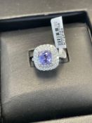 Platinum Purple Sapphire & Diamond Ring Sapphire 3.11cts/ 50 round diamonds