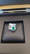 18K Gold Emerald & Diamond Ring Emerald 2.17 cts/ 42 faceted Diamonds .60 cts