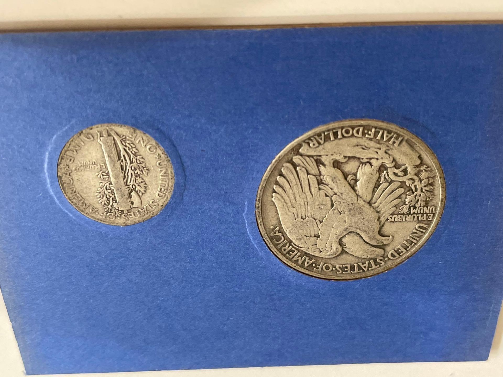 1776-1976 American Revolution Bicentennial, Two Silver Classics: Liberty Walking Half Dollar & Mercu - Image 7 of 8