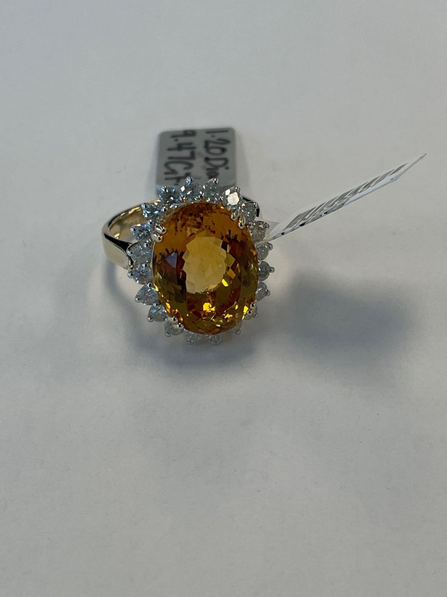 14K Yellow Gold Lady's Custom Made Diamond & Citrine Ring - Image 3 of 7