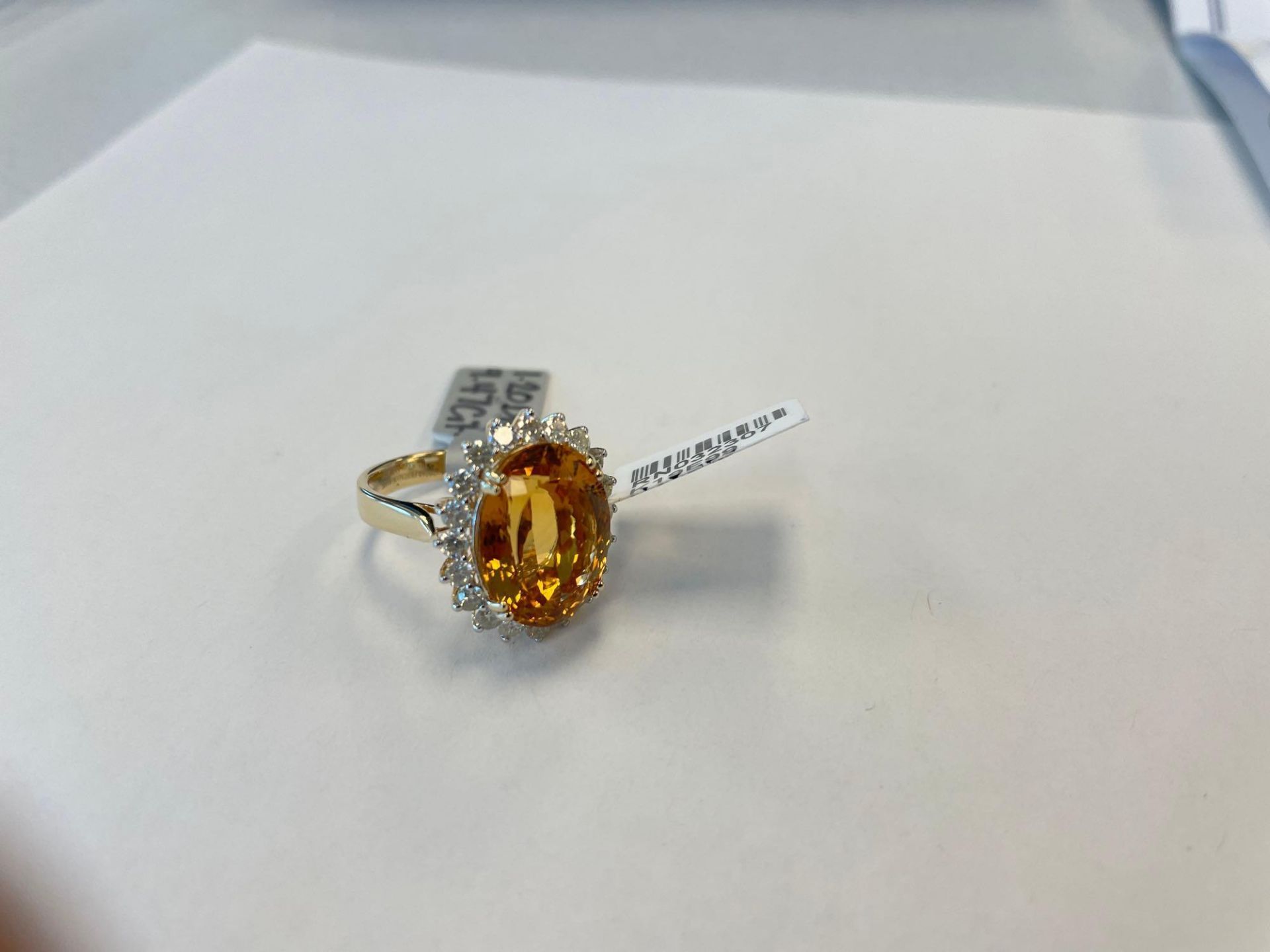 14K Yellow Gold Lady's Custom Made Diamond & Citrine Ring - Image 4 of 7