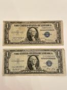 Two $1 Silver Certificates 1935
