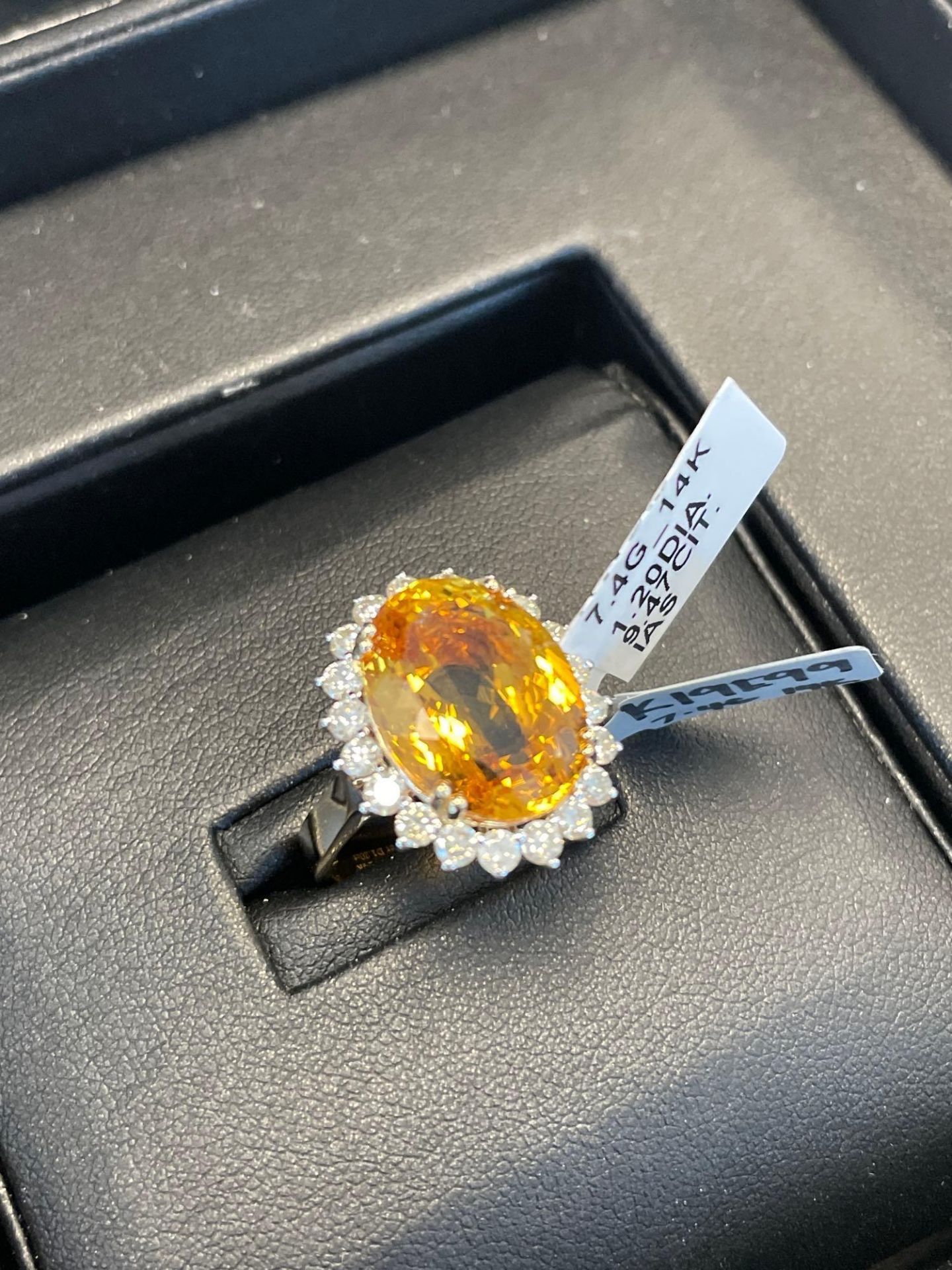 14K Yellow Gold Lady's Custom Made Diamond & Citrine Ring - Image 2 of 7