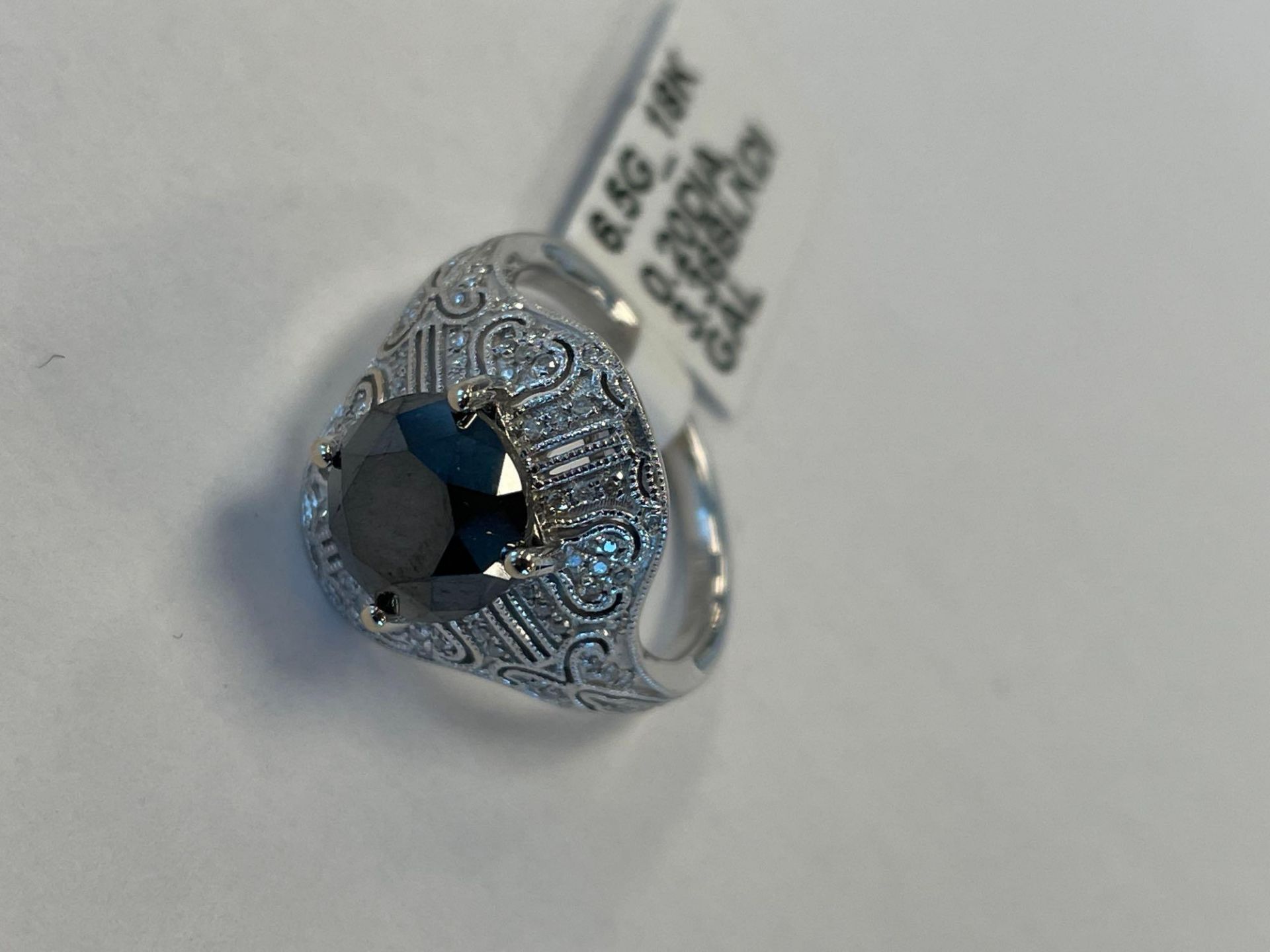 Black Diamond and Diamond Ring - Image 8 of 16
