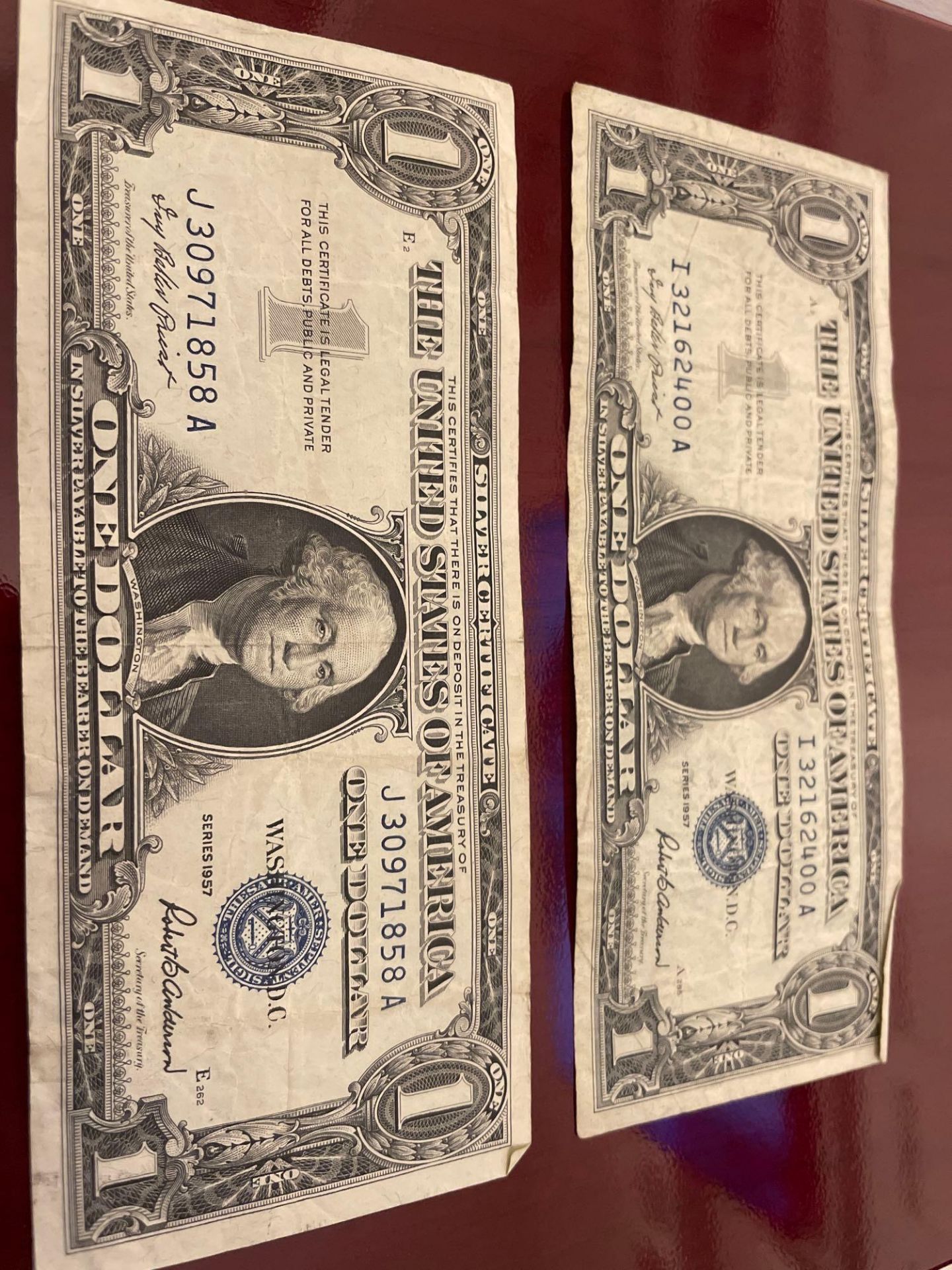 2 Silver Certificates 1957