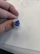 14KT White Gold and Zananite Ring