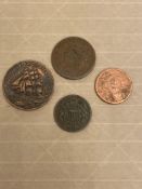 1797 US FRIGATE CONSTELLATION COIN, and Cent coins