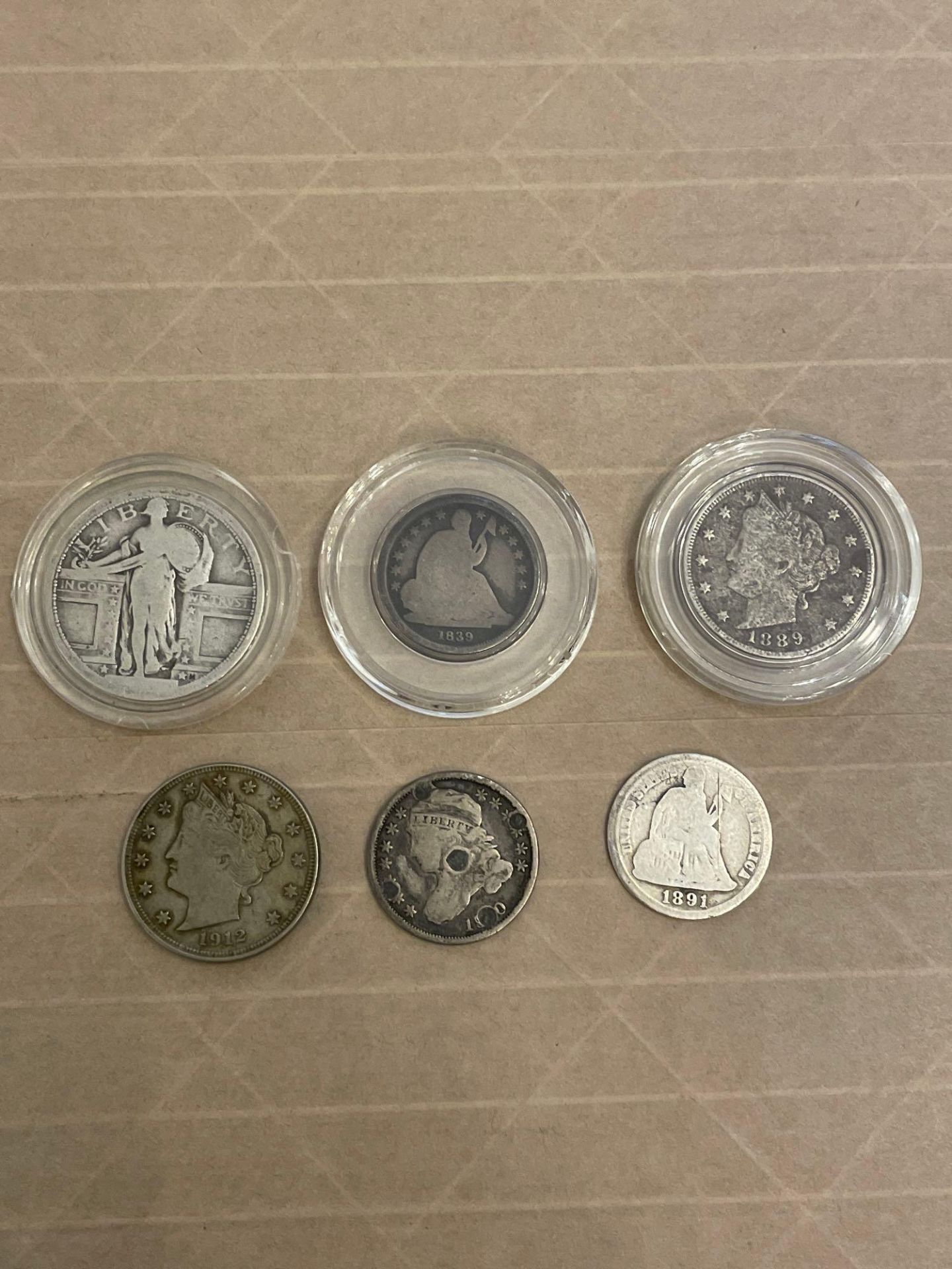1839 Seated Liberty Dime, V Nickels and more