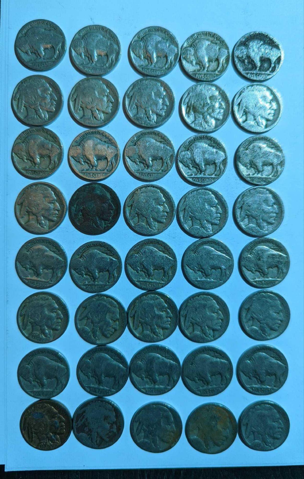 (40) Buffalo/Indian Head Nickels