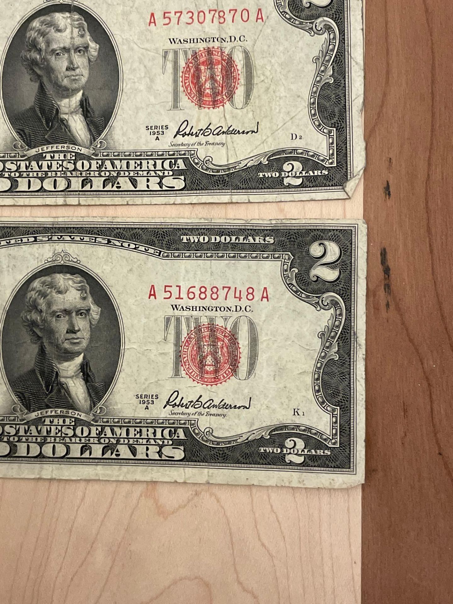 Two $2 Red Seal Bills - Image 2 of 3